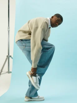 Heren Nubikk Basket Court Wit Grijze Sneakers Voor Heren