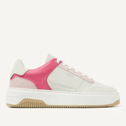 DAMES Nubikk Basket Court Wit Roze Sneakers Voor Dames