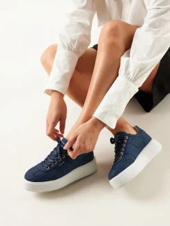 DAMES Nubikk Elise Wing Denim Sneakers Voor Dames