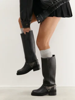 DAMES Nubikk Eve Lynn Zwarte Biker Boots Voor Dames
