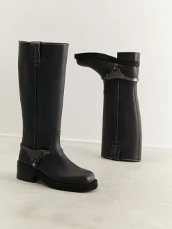 DAMES Nubikk Eve Lynn Zwarte Biker Boots Voor Dames