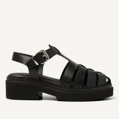 DAMES Nubikk Finn Roma Zwarte Sandalen Voor Dames