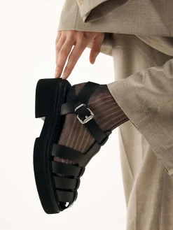 DAMES Nubikk Finn Roma Zwarte Sandalen Voor Dames