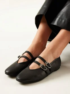 DAMES Nubikk Gisele Grace Zwarte Ballerina's Voor Dames