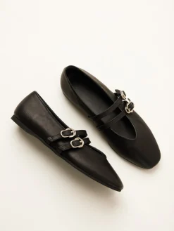 DAMES Nubikk Gisele Grace Zwarte Ballerina's Voor Dames