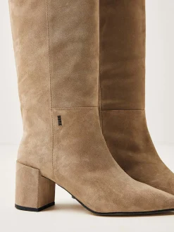 DAMES Nubikk Isa Bella Taupe Suede Boots Voor Dames