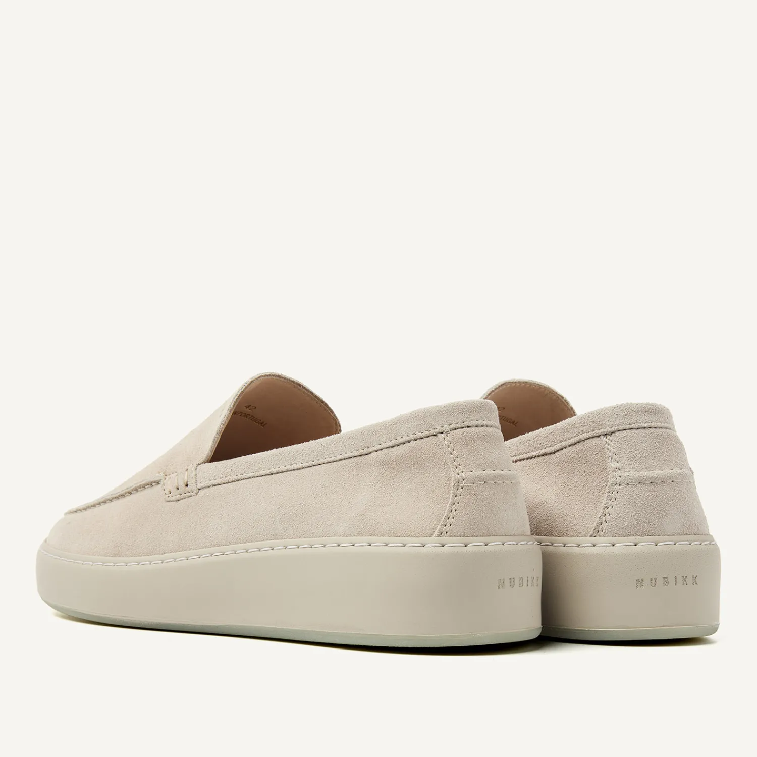 Heren Nubikk Jiro Mio Beige Suède Loafers Voor Heren