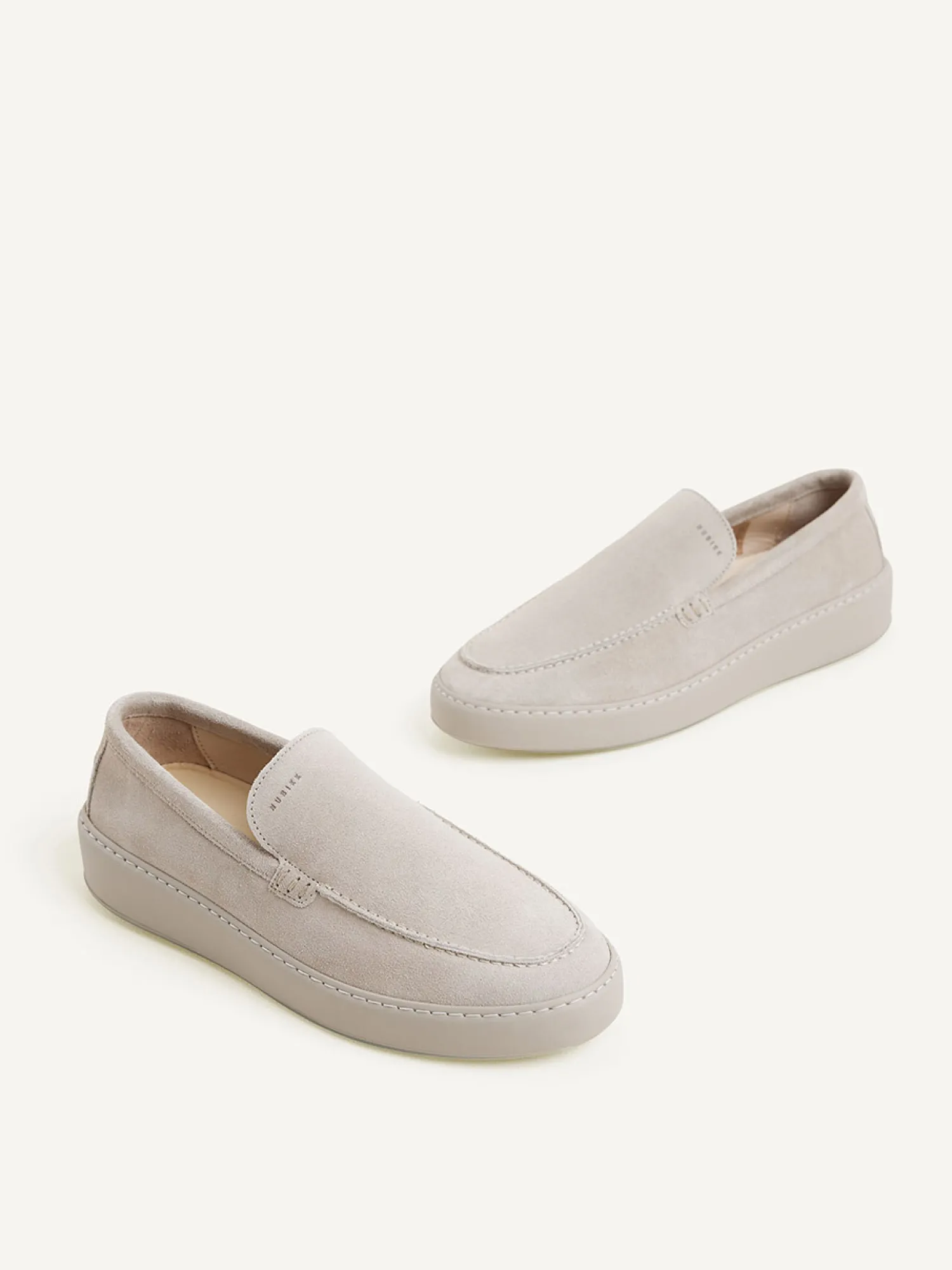 Heren Nubikk Jiro Mio Beige Suède Loafers Voor Heren