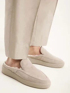 Heren Nubikk Jiro Mulo Fur Beige Slippers Voor Heren