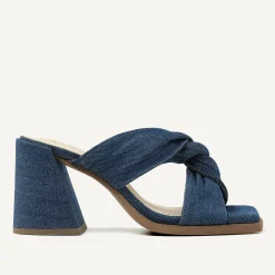 DAMES Nubikk Lana Twist Denim Blauwe Sandalen Voor Dames