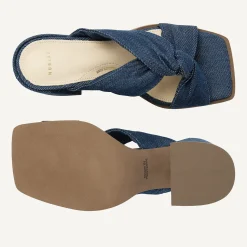 DAMES Nubikk Lana Twist Denim Blauwe Sandalen Voor Dames