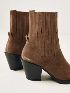 DAMES Nubikk Liv Boa Bruin Suède Enkellaarzen Voor Dames