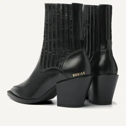 DAMES Nubikk Liv Boa Zwarte Enkellaarzen Voor Dames