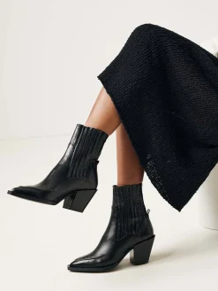 DAMES Nubikk Liv Boa Zwarte Enkellaarzen Voor Dames