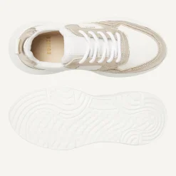 Nubikk Roque Road Wave JR Wit Gouden Sneakers Voor Kids