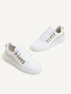 DAMES Nubikk Roque Roman Wit Gouden Sneakers Voor Dames