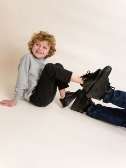 Nubikk Roque Roman JR Zwarte Raven Combi Sneakers Voor Kids