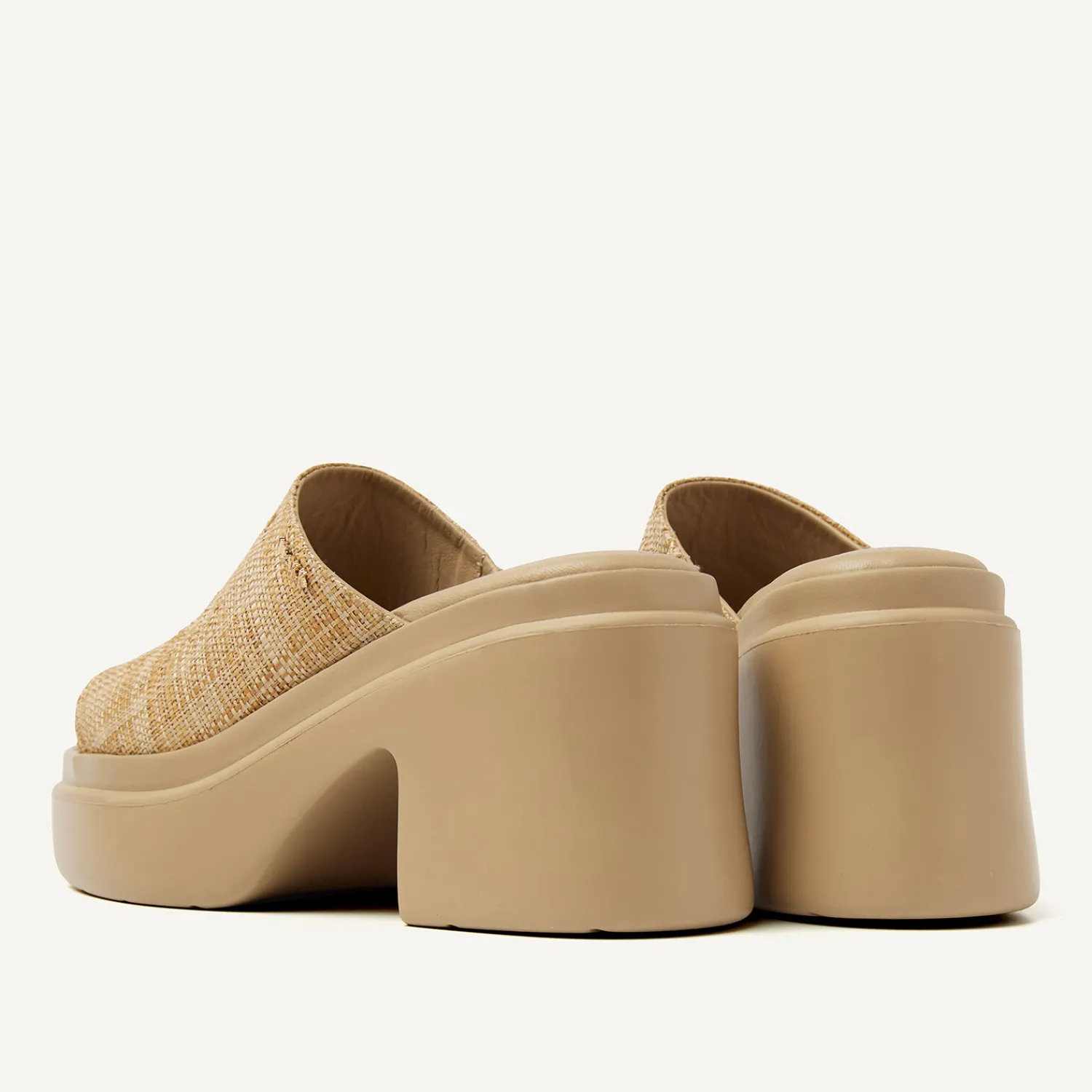 DAMES Nubikk Venga Slides Beige Raffia Slippers Voor Dames