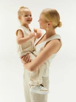 Nubikk Vince Straps K Wit Bruine Sneakers Voor Kids